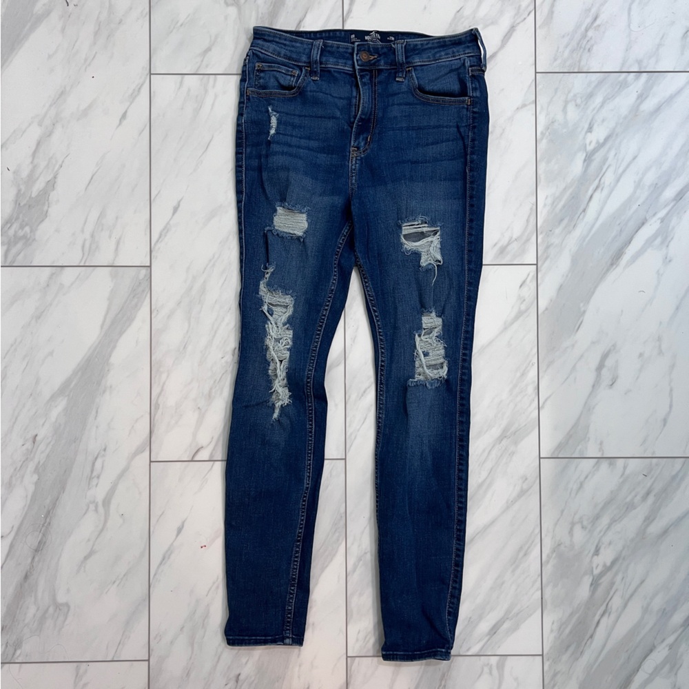 Hollister Dark Blue High Rise Super Skinny Denim Jeans